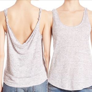 rag & bone striped canyon tank linen blend small